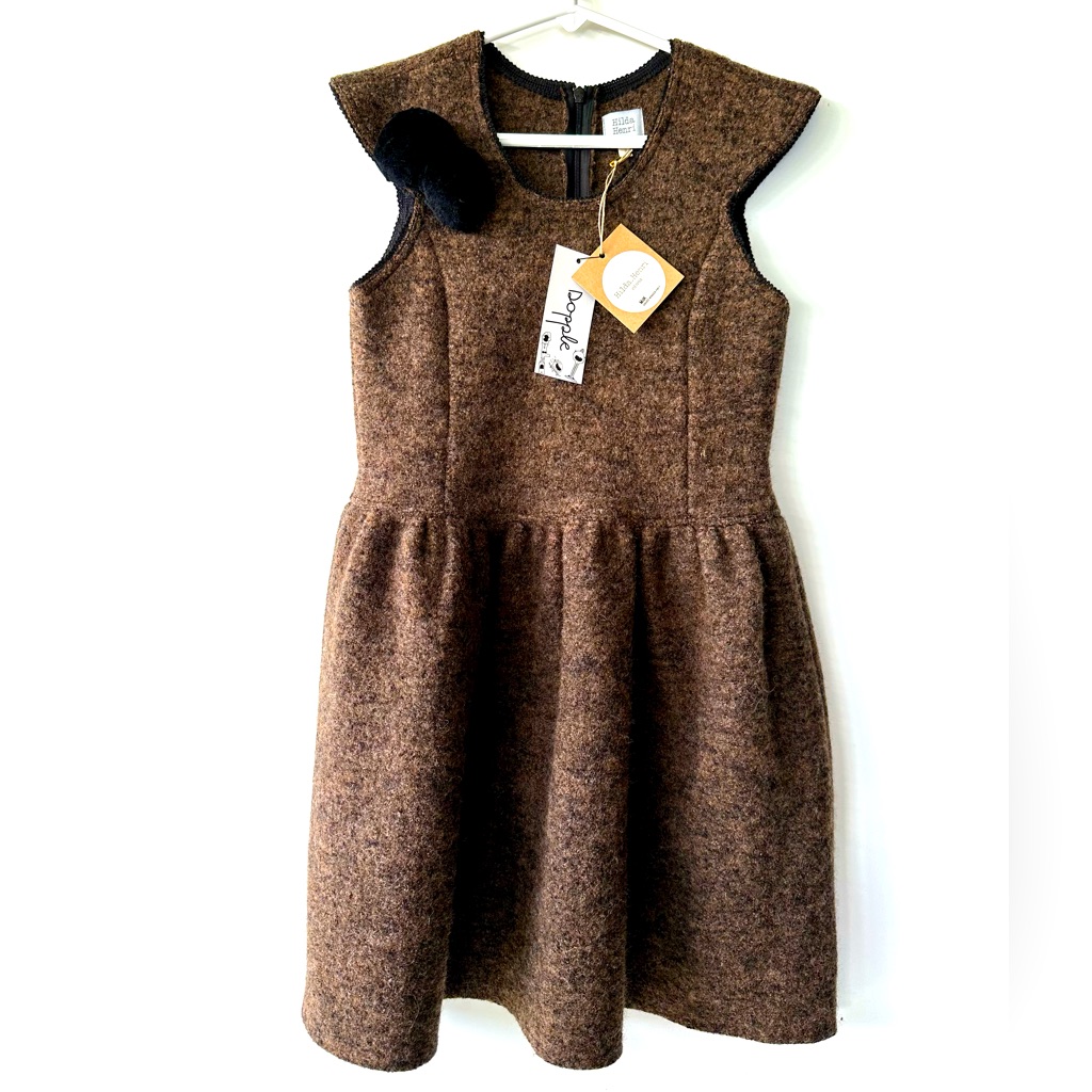 Nwt Hilda Henri Zoe Pompom Cap Sleeve Wool Dress, Size 8